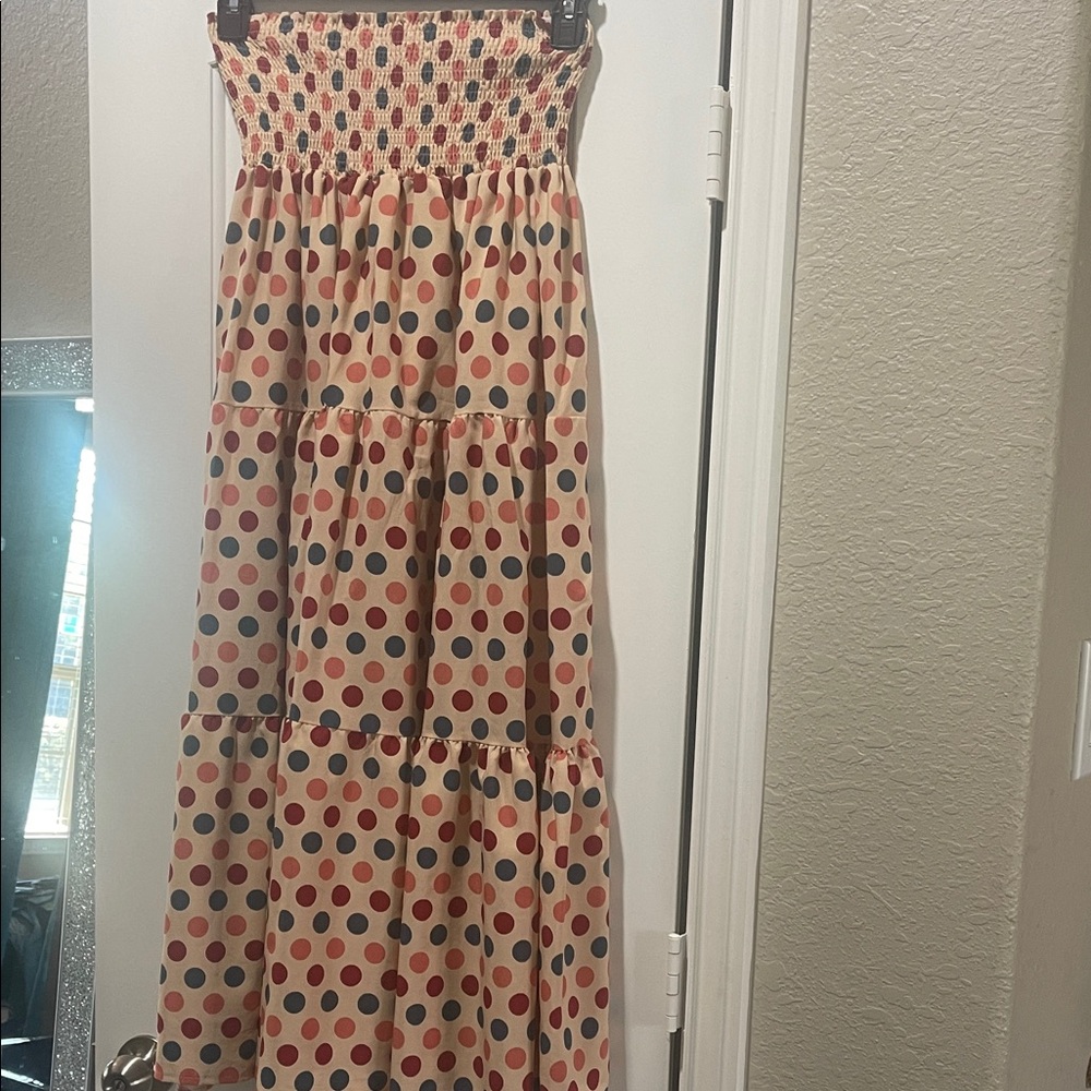 Chic Polka Dot Maxi Skirt in Red and Black